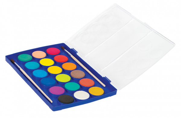 Фарби акварельні Colorino, з пензликом, сухі, 18 кольорів (54737PTR) - Pampik - 2