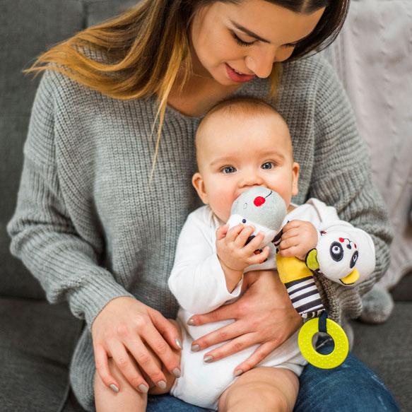 Игрушка-подвеска с пищалкой BabyOno Зебра Зак, 30 см (634) - Pampik - 5