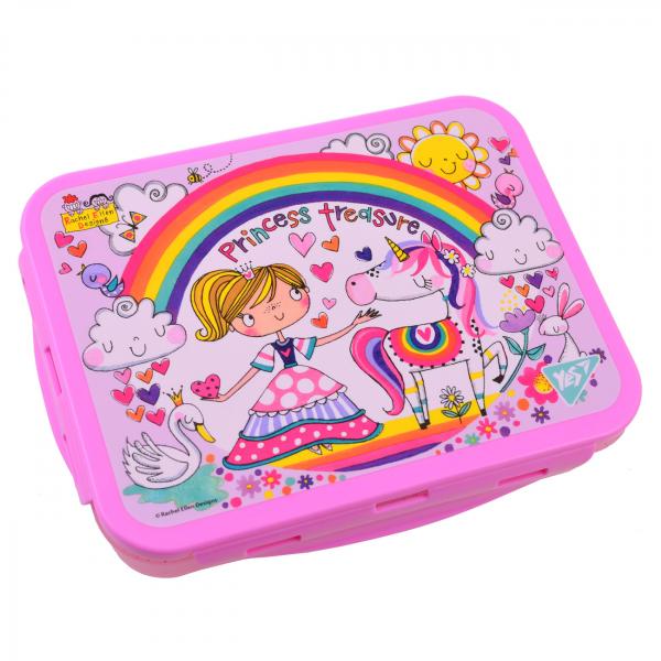 Контейнер для їжі Yes Rachel Unicorn, з ложкою і виделкою, 1 л, рожевий (706916) - Pampik