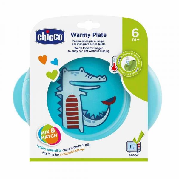 

Термоустойчивая тарелка Chicco Warmy Plate, голубой (16000.20