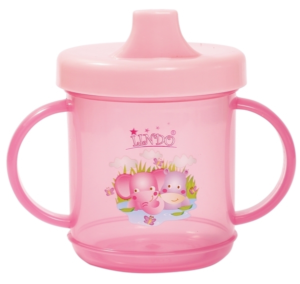 Поїльник-непроливайка Lindo з ручками 6+, 200 мл, рожевий (LI 700 рожевий) - Pampik