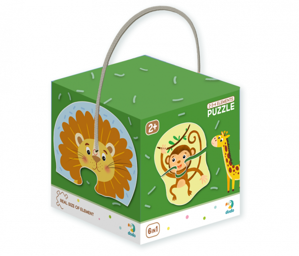 Пазл DoDo 6 в 1 Дикі тварини, 18 шт. (300153) - Pampik - 2
