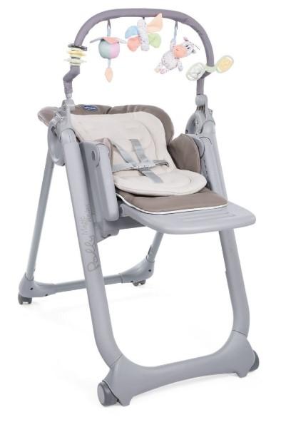 Стульчик для кормления Chicco Polly Magic Relax, серый с бежевым (79502.85) - Pampik