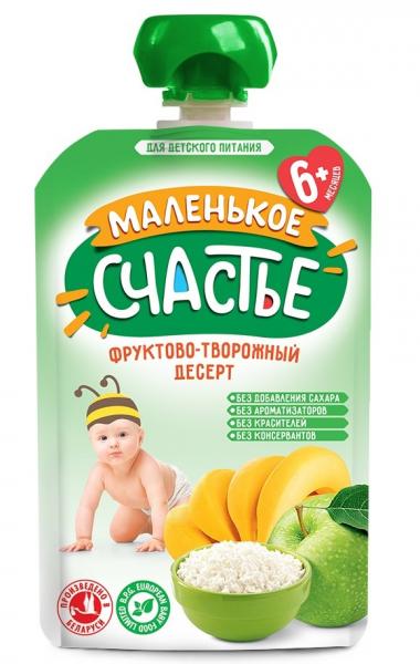 

Пюре Маленькое счастье Pouch Фруктово-творожный десерт, 90 г