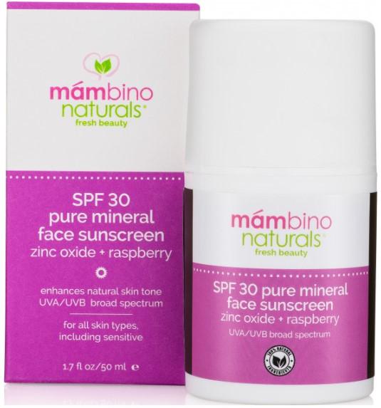 Натуральний мінеральний сонцезахисний крем для обличчя Mambino Organics SPF 30, 50 мл - Pampik
