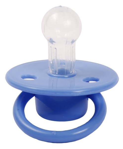 Пустушка силіконова Lindo Малютка, кругла, 6-12 міс., синій (Pk075/6-12 с) - Pampik - 2