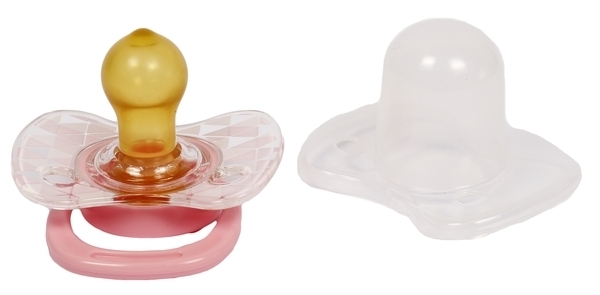 Пустушка латексна Lindo Глибока ніч, кругла, з ковпачком, 12+ міс., світло-рожевий (Pk009/12+рож) - Pampik - 3