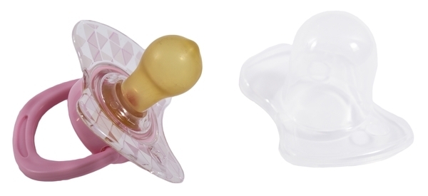 Пустушка латексна Lindo Глибока ніч, кругла, з ковпачком, 12+ міс., світло-рожевий (Pk009/12+рож) - Pampik - 2