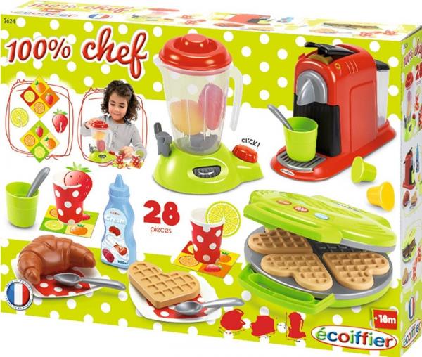 Игровой набор Ecoiffier Кухонная техника Chef с посудой и продуктами (2624) - Pampik - 2