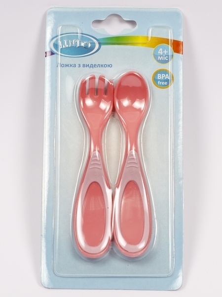 Виделочка і ложечка Lindo, корал (Li 806 троянд) - Pampik - 2