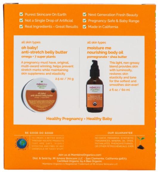 Набір проти розтяжок і для додання пружності шкірі Mambino Organics, 60 мл + 70 г - Pampik - 2