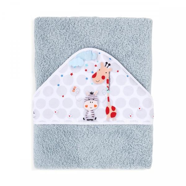 Рушник з капюшоном Interbaby Jungle, 100х100 см, сірий (8000589) - Pampik - 4