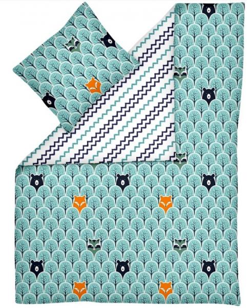 Комплект постільної білизни Cosas Ліс, бязь, 215х155 см, бірюзовий - Pampik - 4