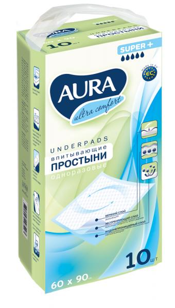 

Одноразовые пеленки Aura, 90х60 см, 10 шт