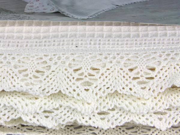 Покрывало-плед IzziHome Dantel, хлопок, 240х180 см, бежевый (543912) - Pampik - 2