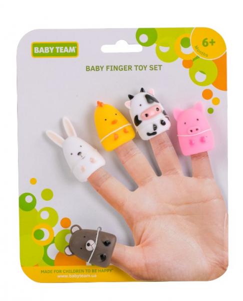 Набір пальчикових ляльок Baby Team Веселі малюки, Ферма з ведмежам, 5 шт. (8700) - Pampik - 4
