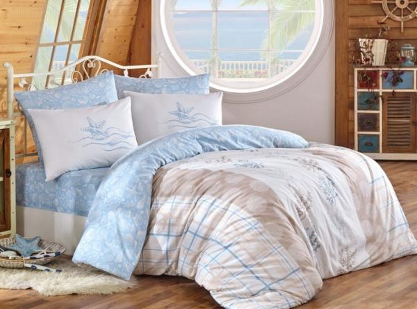 Комплект постельного белья Hobby Ranforce Fulvia, ранфорс, 220х160 см, голубой (31941_1,5) - Pampik