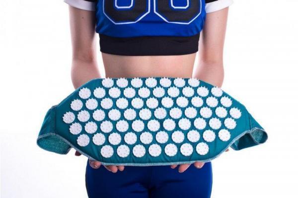 Пояс масажно-акумунктурний Onhillsport з поролоном, 30х20 см, бірюзовий (MS -1252) - Pampik - 2