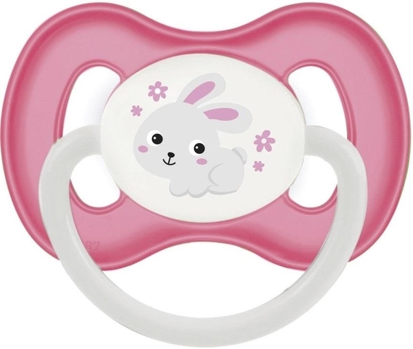 Пустушка Canpol Babies Bunny & Company кругла латексна, 6-18 міс., Рожевий, 1 шт. - Pampik