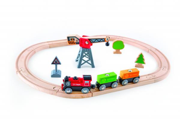 Дитяча залізниця Hape Доставка вантажів, з дерева (E3731) - Pampik
