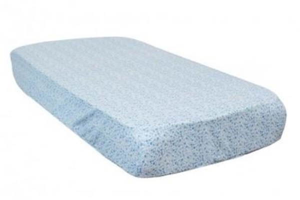 Простирадло на резинці Coo Coo Сині квіточки, екокотон, 120х60 см, синій (Соо57) - Pampik - 2