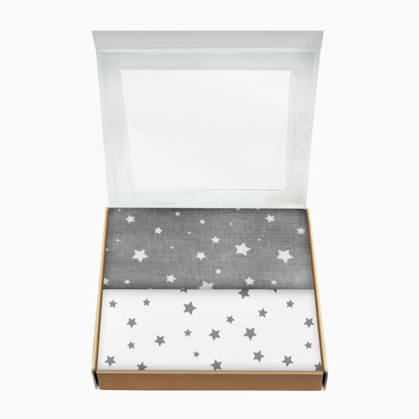 Багаторазова пелюшка Cosas зорепад, бязь, 100х80 см, білий з сірим, 2 шт. - Pampik - 2