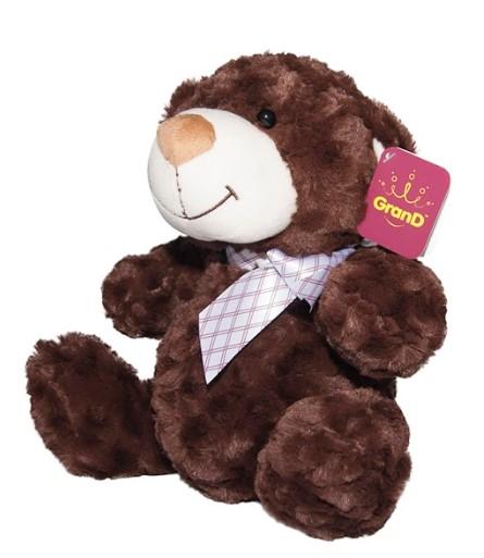 М'яка іграшка Grand Ведмідь з бантом, коричневий, 25 см (2502GMB) - Pampik - 2