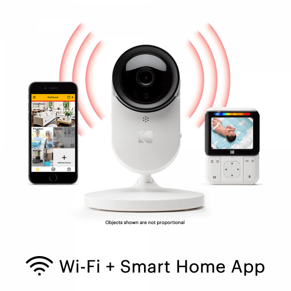 Цифрова відеоняня Kodak Hd WiFi Cherish С220, з батьківським блоком (C220000C220) - Pampik - 4