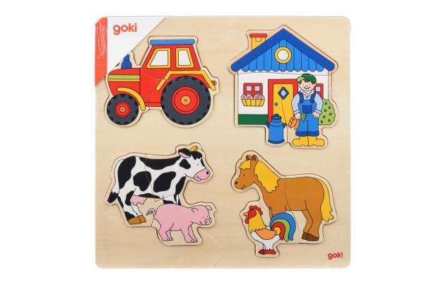 Пазл-вкладиш Goki Ферма (57902G) - Pampik - 4