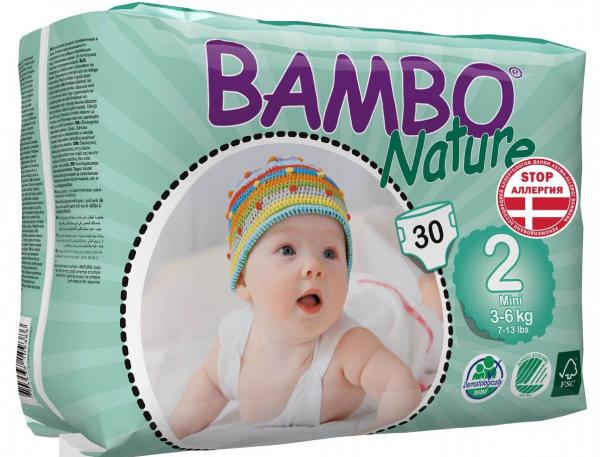 

Эко Подгузники Bambo Nature 2 (3-6 кг), 30 шт