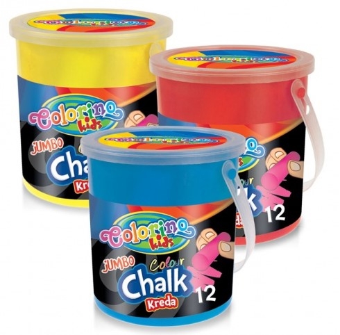 Цветные мелки Colorino Jumbo, 6 цветов, 12 шт. (32988PTR) - Pampik