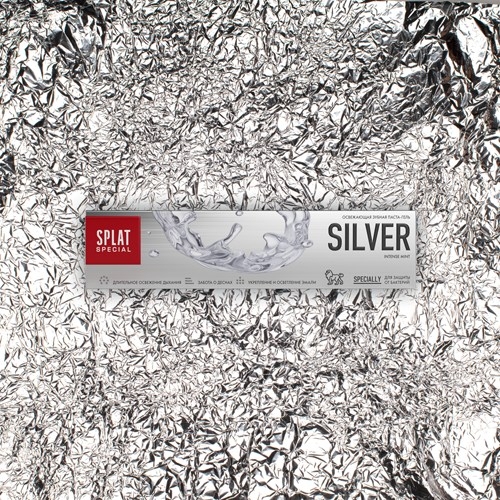 Антибактериальная освежающая зубная паста для бережного осветления эмали Splat Special Silver Серебро, 75 мл - Pampik - 6