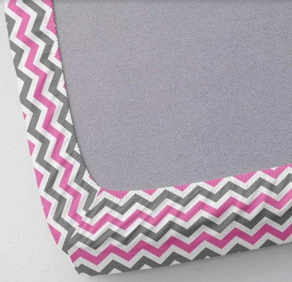 Набір простирадл на резинці Cosas, бязь, 120х60х10 см, білий з рожевим, 2 шт. - Pampik - 4