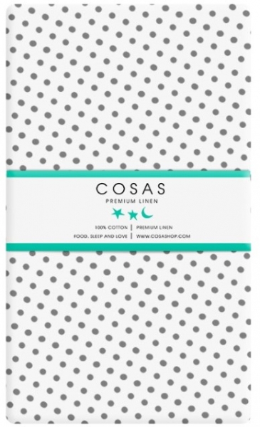 Набір простирадл на резинці Cosas, бязь, 120х60х10 см, білий з рожевим, 2 шт. - Pampik - 5