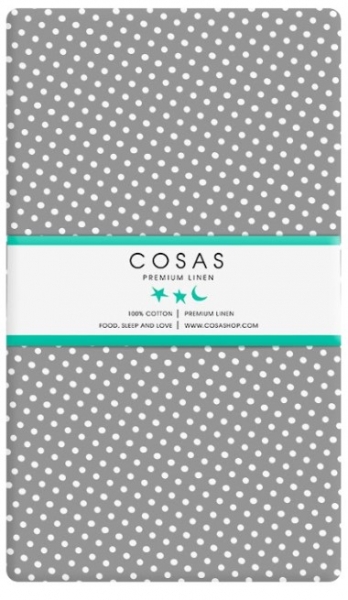 Набір простирадл Cosas, бязь, 240х155 см, сірий з блакитним, 2 шт. - Pampik - 3
