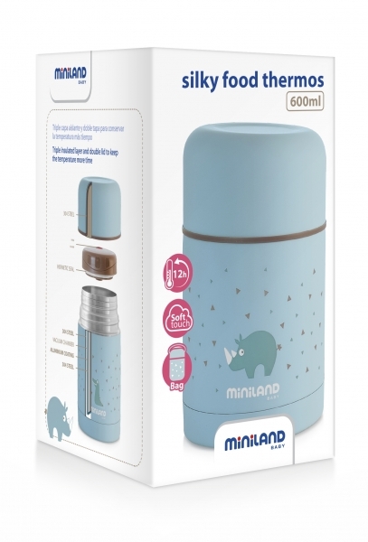 Термос для їжі Miniland Silky Food Blue, 600 мл (89221) - Pampik - 6