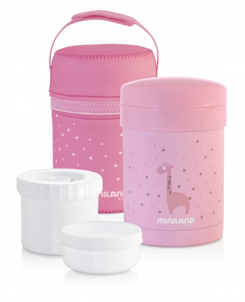 Термос для їжі Miniland Thermetic Pink, з контейнерами, 700 мл (89227) - Pampik - 7