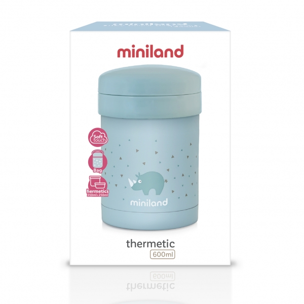 Термос для еды Miniland Thermetic Blue, с контейнерами, 700 мл (89226) - Pampik - 4