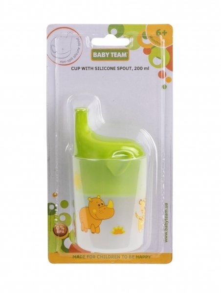Стакан-поїльник Baby Team з силіконовою насадкою, 200 мл (5008) - Pampik - 5