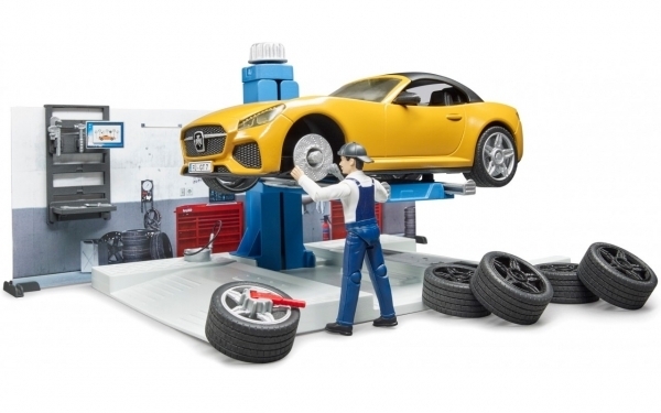 Игровой набор Bruder Авто-мастерская с фигурками и аксессуарами (62110) - Pampik