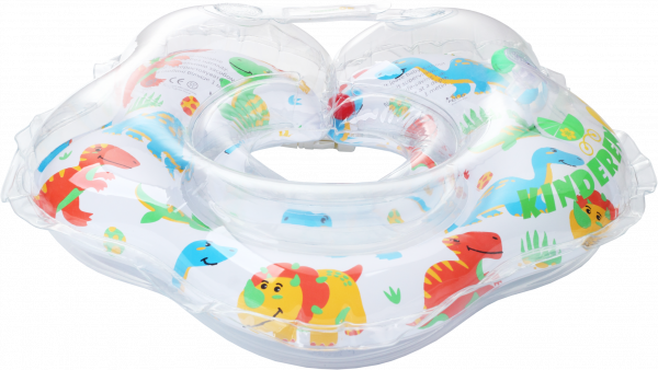 Круг для купания с погремушкой KinderenOK Динозавр, белый (204238) - Pampik - 2
