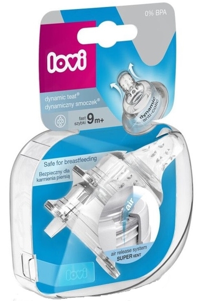 Соска LOVI силіконова, динамічна швидкий потік, 9+ міс., 2 шт. (18/752) - Pampik