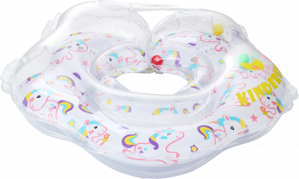 Круг для купания с погремушкой KinderenOK Единорог, белый (204238) - Pampik - 2