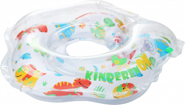Круг для купания с погремушкой KinderenOK Динозавр, белый (204238) - Pampik - 3