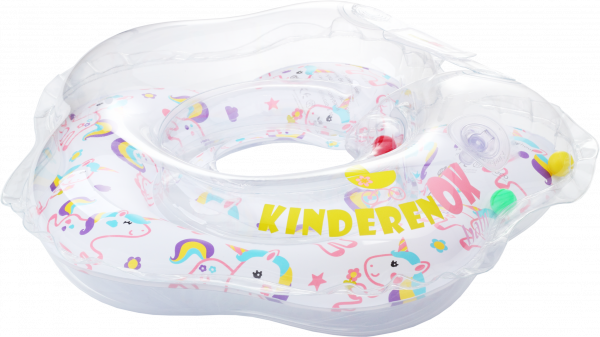 Круг для купания с погремушкой KinderenOK Единорог, белый (204238) - Pampik - 3