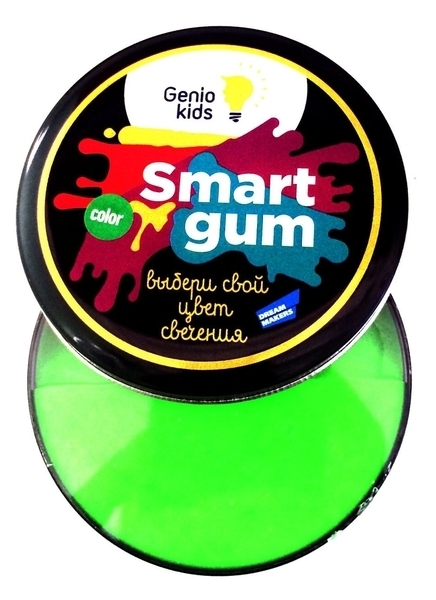 

Пластилин для детской лепки Genio Kids SMART GUM цветное свечение, зеленый (HG06-3