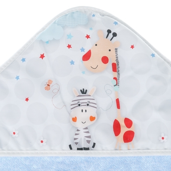 Рушник з капюшоном Interbaby Jungle, 100х100 см, блакитний (8000587) - Pampik - 3