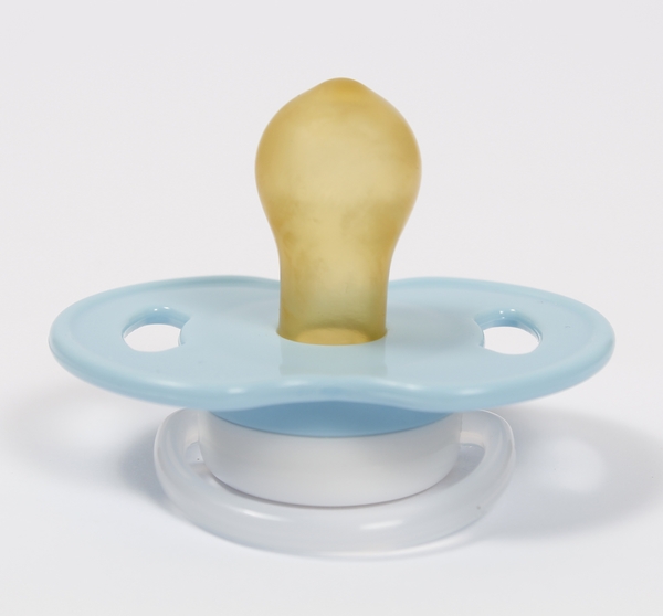 Пустышка латексная Курносики Я люблю папу, круглая, 6-12+ мес., голубой (7017 6+ гол) - Pampik - 2