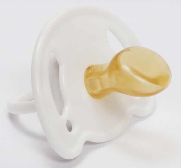 Пустышка латексная Курносики Я люблю кушать, ортодонтическая, 0-6 мес., белый (7018 0+ їсти) - Pampik - 2