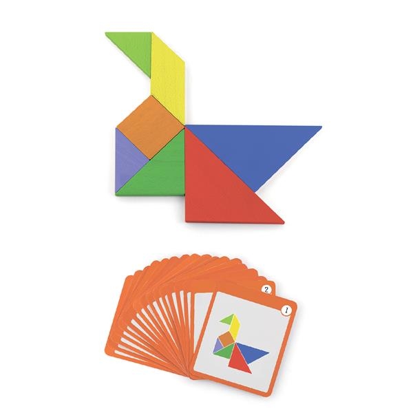 Гра-головоломка Viga Toys Магнітний танграм, 35 ​​елементів (50643) - Pampik